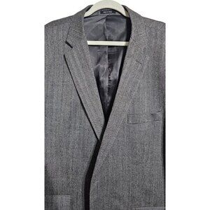 Joseph & Feiss gold luxury wool classic fit gray tweed blazer sport coat sze 54R